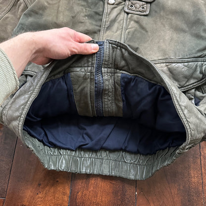 Andrew Marc NEW YORK Mens Suede Leather Coat Jacket Boxy Vintage Y2K 90s A2