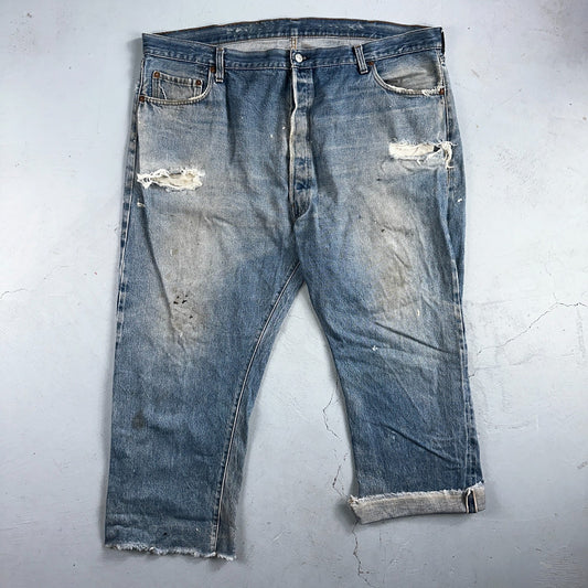 Levis 501 Vintage 80s Redline Selvedge USA XX Jeans Light Wash 48x30 Act 44x26