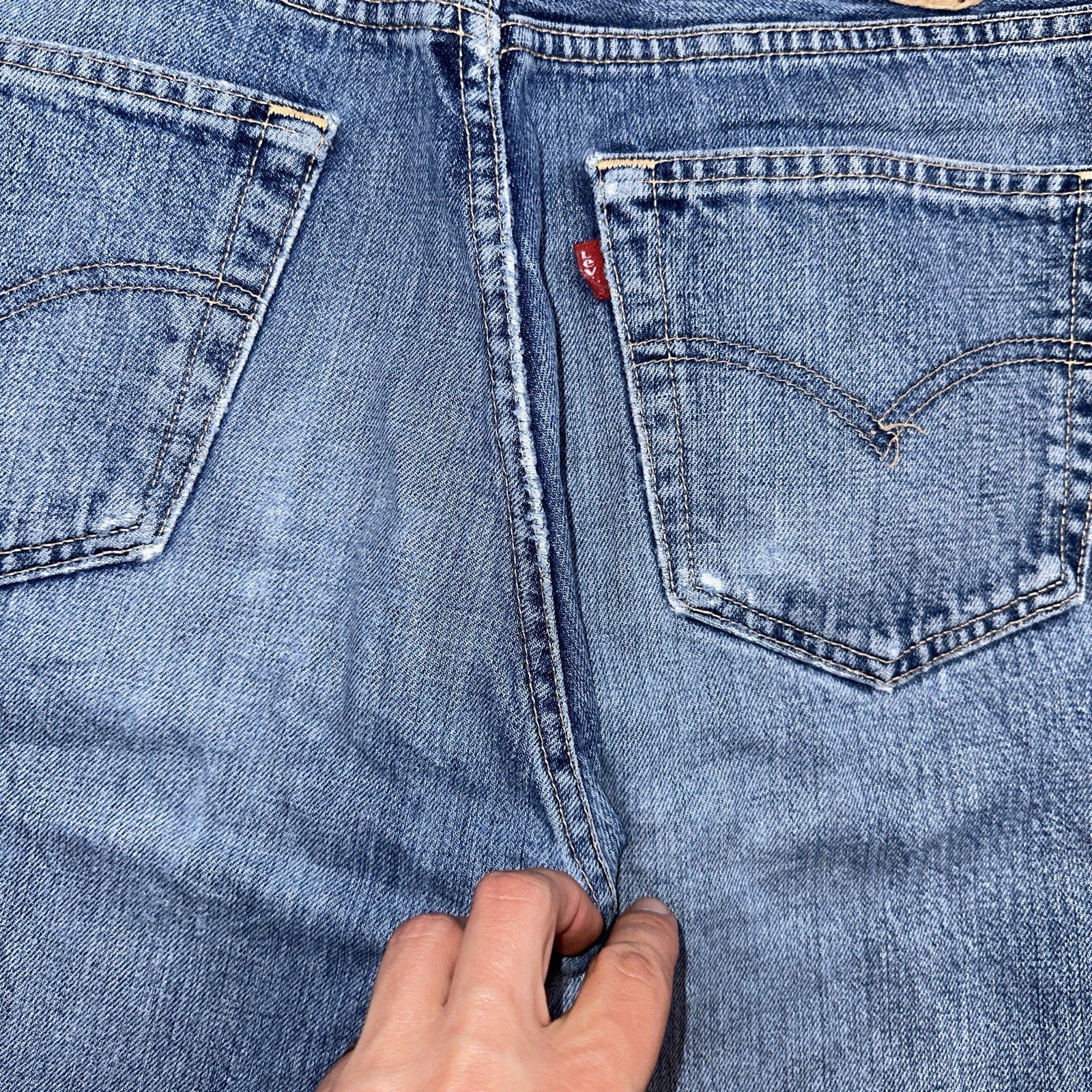 Levis 501 Vintage 90s Y2K XX Straight Leg Jeans Blue Med Wash 34x32 Act 33x31