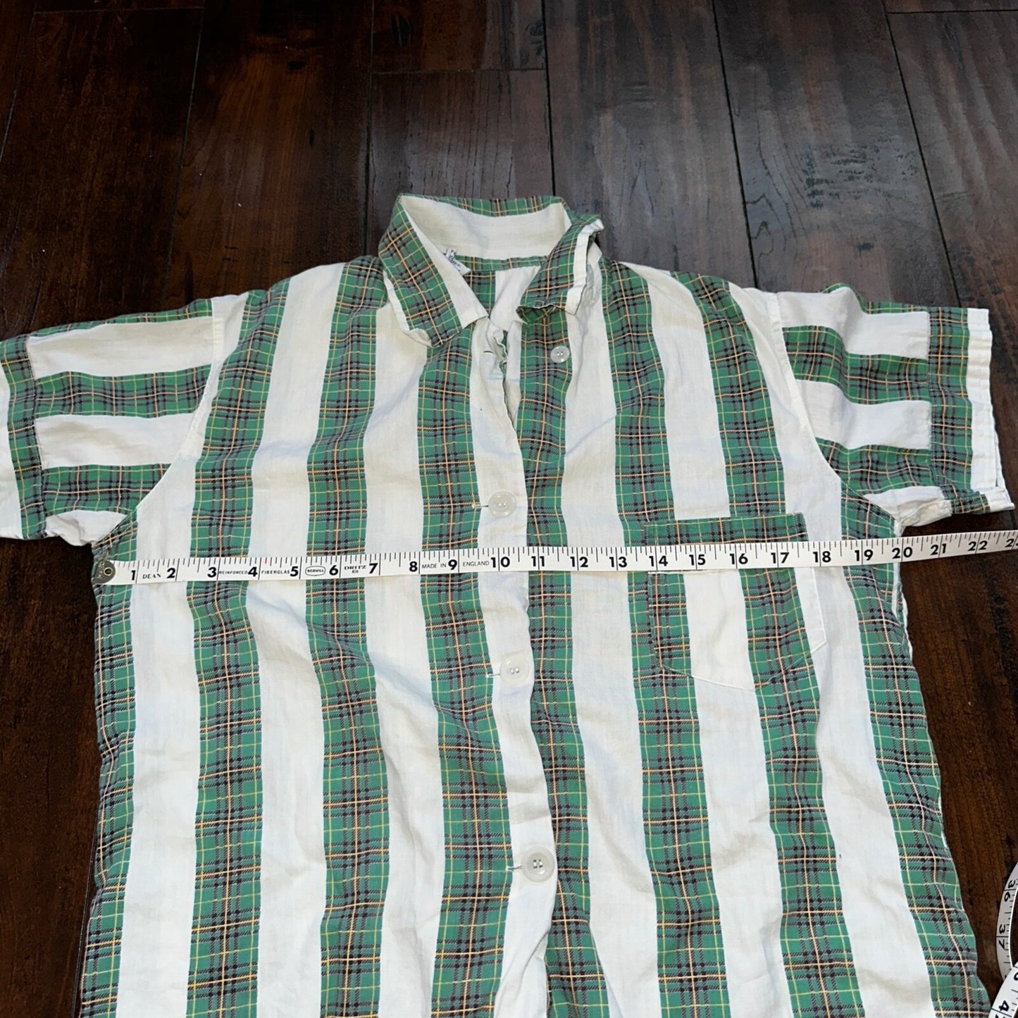 Vintage 50s 60s Tommies Sanforized Sleepwear Pajamas Pair Pants Top Cotton Green