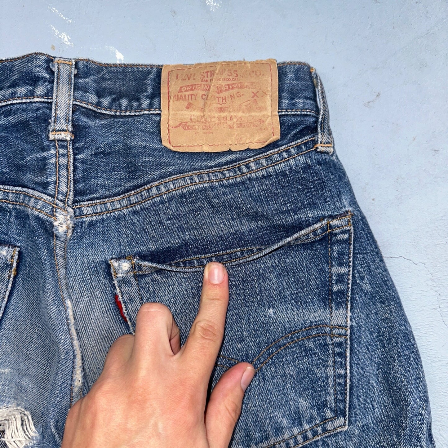 Levis 501 Big E Vintage 60s Redline Selvedge USA XX Boot Cut 517 Jeans Act 27x32