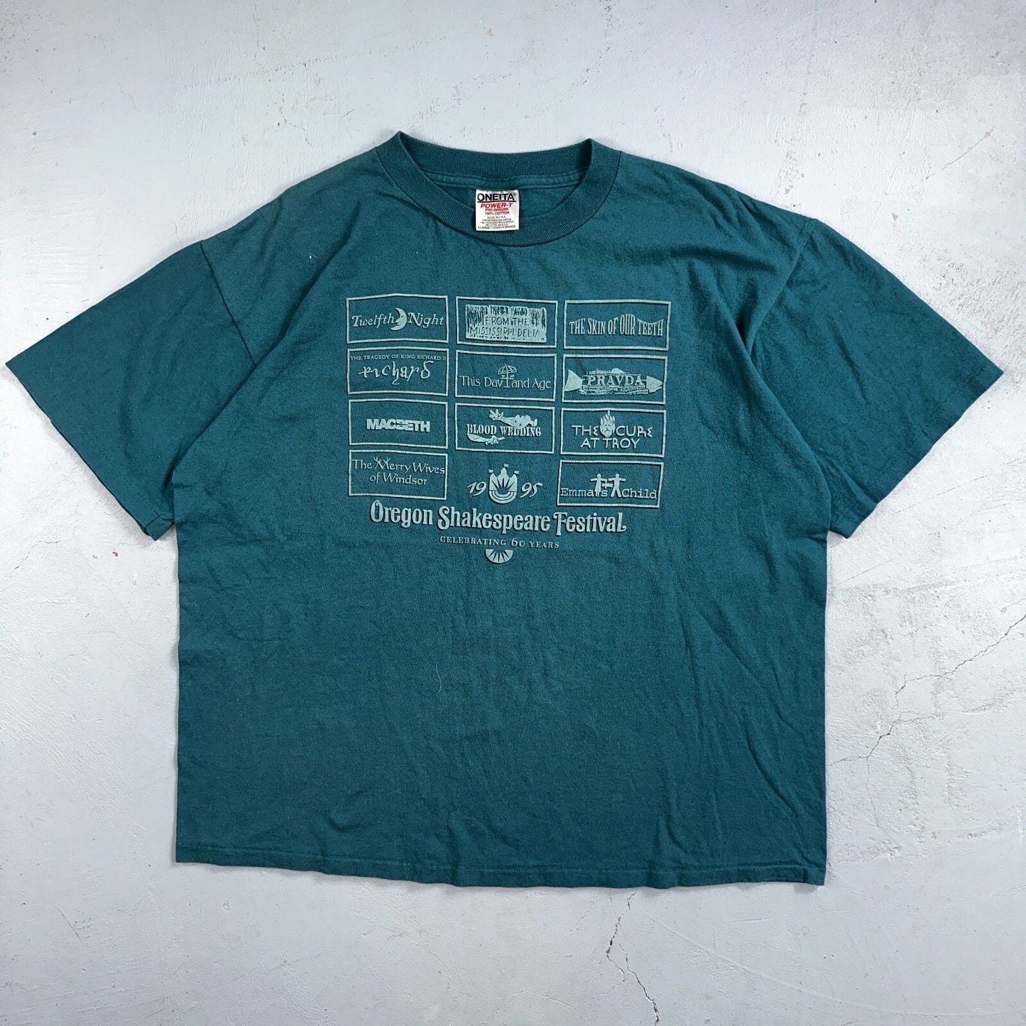 Oneita Shakespeare Hamlet VTG T Shirt 90s Oregon Plays Single Stitch Festival