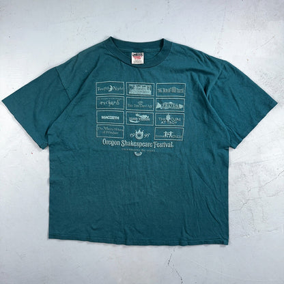 Oneita Shakespeare Hamlet VTG T Shirt 90s Oregon Plays Single Stitch Festival