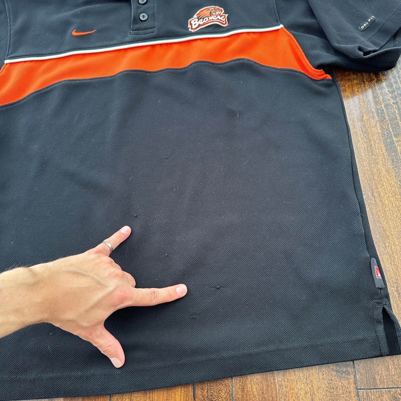 OSU Oregon State University Beavers Vintage T Shirt Nike Polo Dri Fit Golf