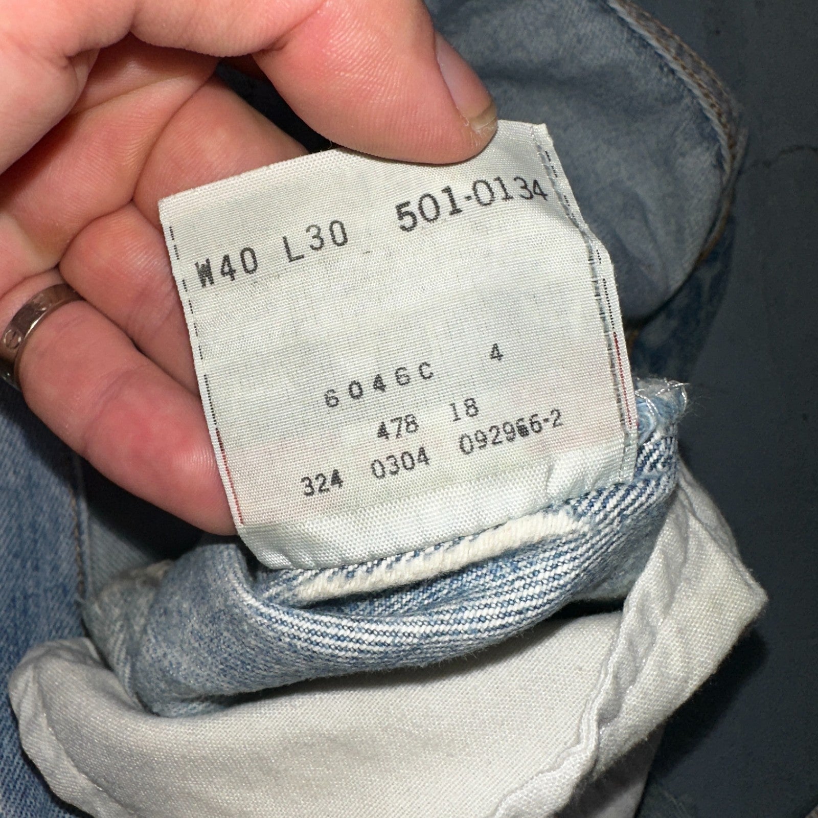 Levis 501 Vintage 90s Mexico Straight Leg Jeans Blue Light Wash 40x30 Act 40x28