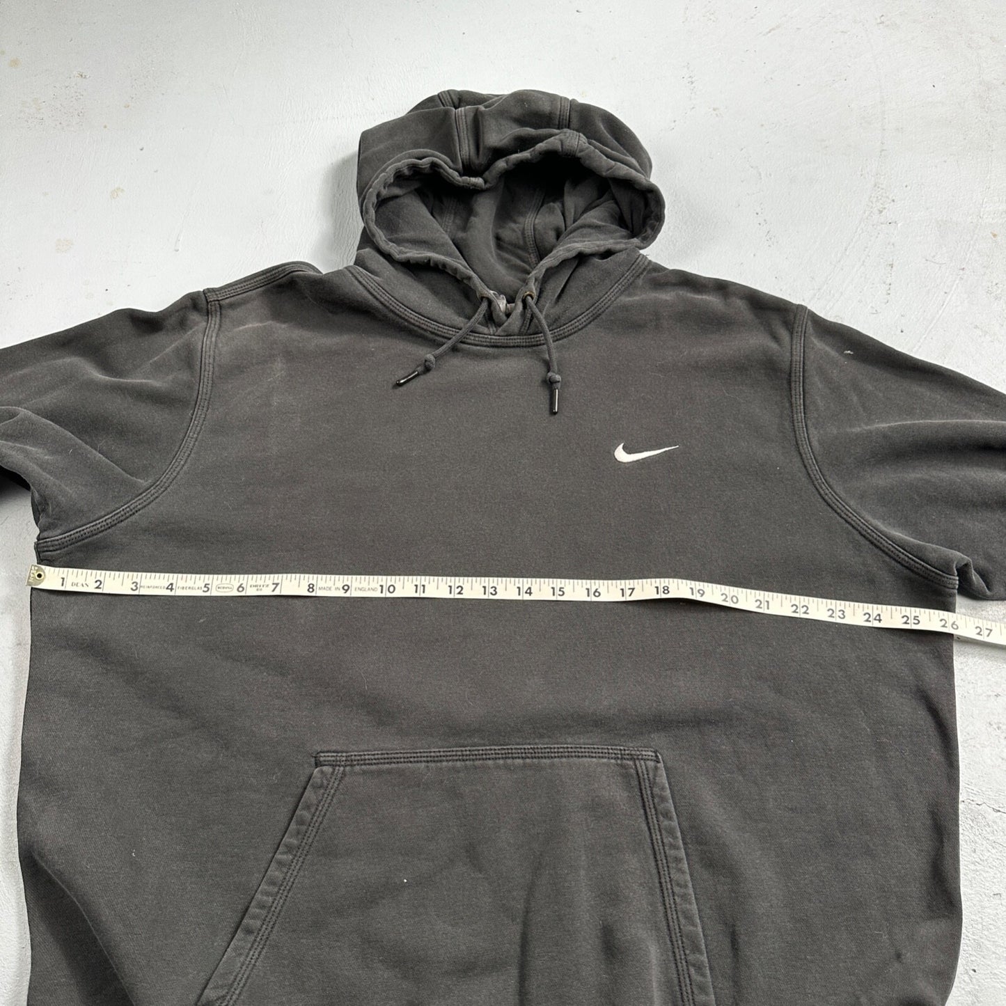 Nike Hoodie Men 2XL Black Swoosh Hooded Pullover Tonal Basic Fleece
