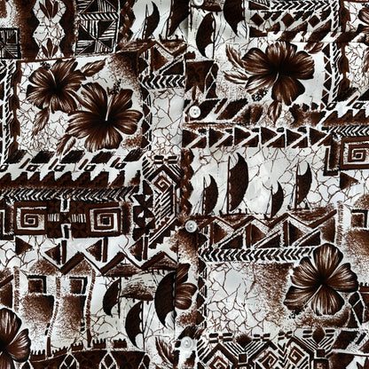 Hawaii Nei Honolulu Vintage 60s Mens L White Short Sleeve Button Down Shirt