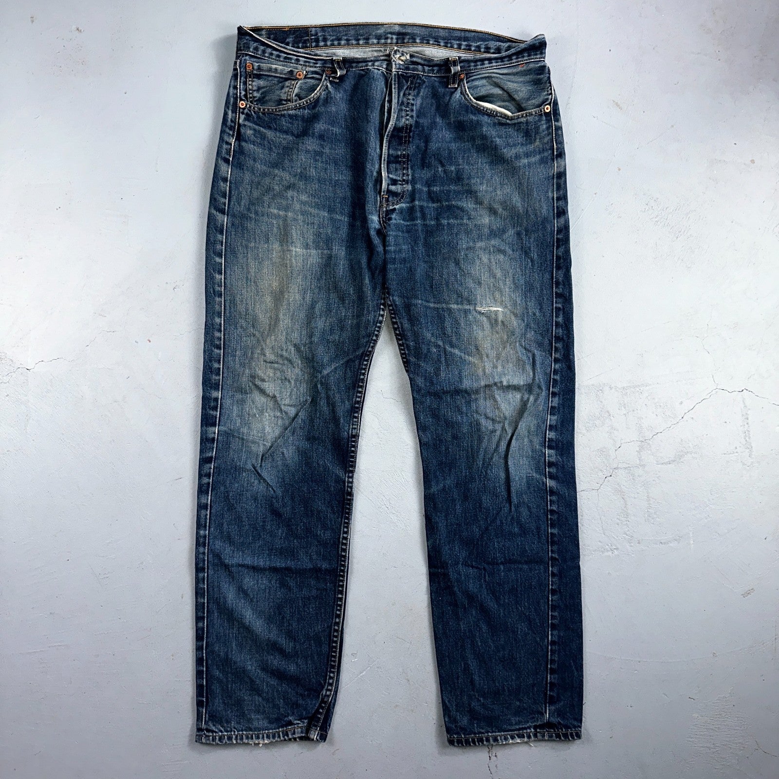 Levis 501 Vintage Y2K 90s XX Straight Leg Jeans Blue Med Wash 38x34 Act 37x31