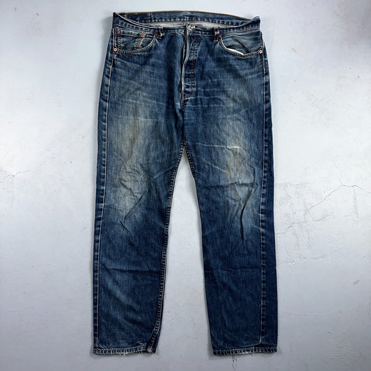 Levis 501 Vintage Y2K 90s XX Straight Leg Jeans Blue Med Wash 38x34 Act 37x31