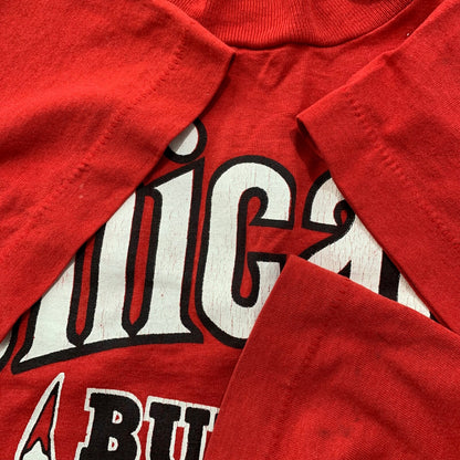 Chicago Bulls 90s Jordan Vintage T Shirt Swingster Classic Logo Medium Red 80s