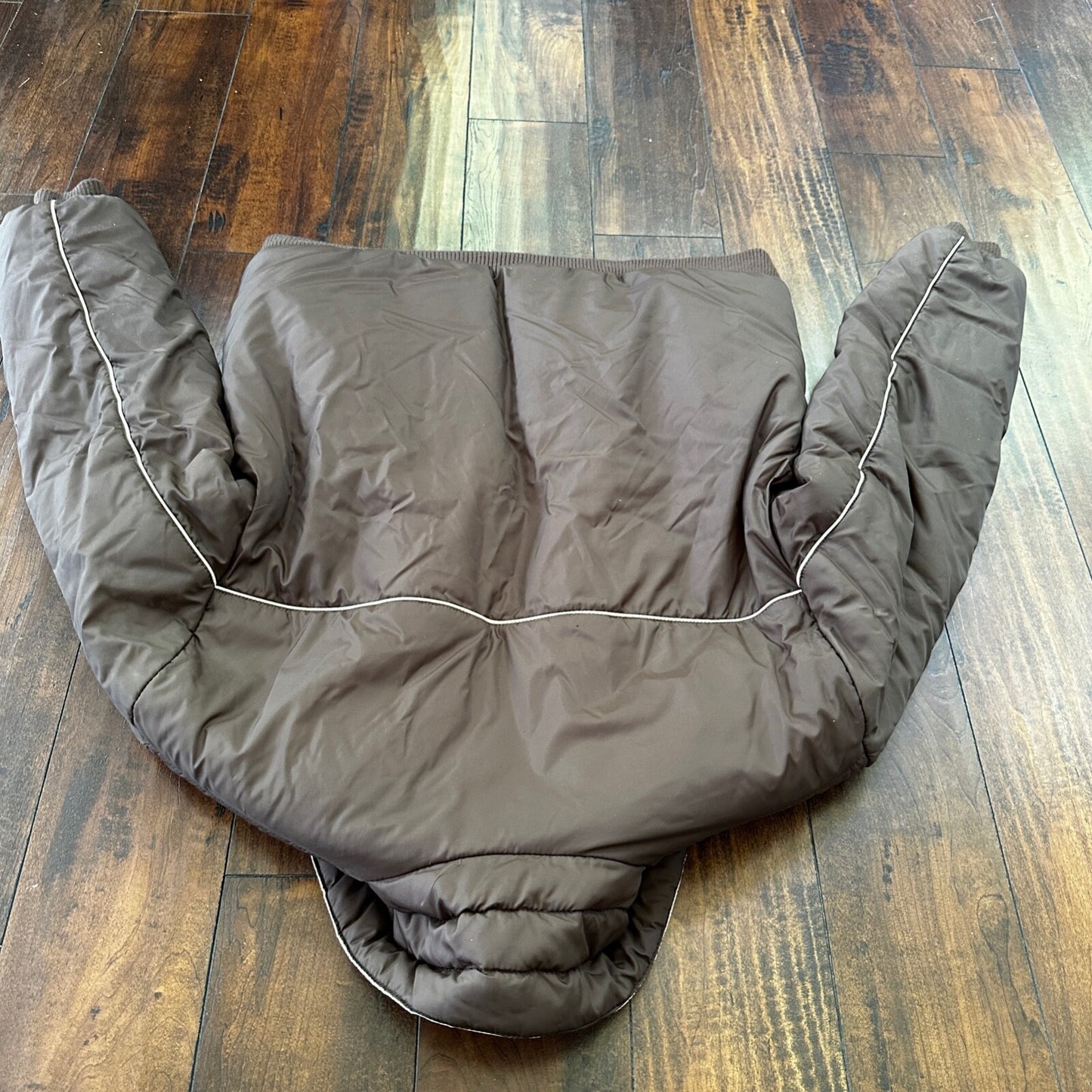 VTG Reversible Ocean Pacific Brown Insulated Puffer Jacket Double Sided 70s 80s