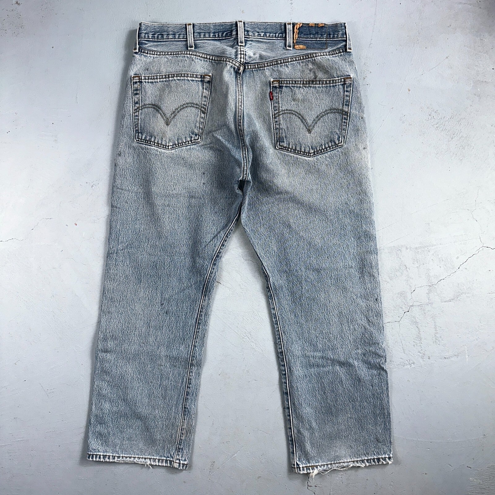 Levis 501 Vintage Y2K XX Straight Leg Jeans 90s Blue Light Wash 38x30 Act 35x26