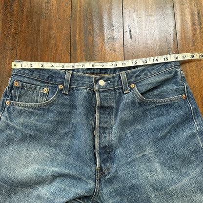 VTG 90s Levis 501 Button Fly 36x36 USA Tag Jeans Straight Wash Blue XX Act 32x31