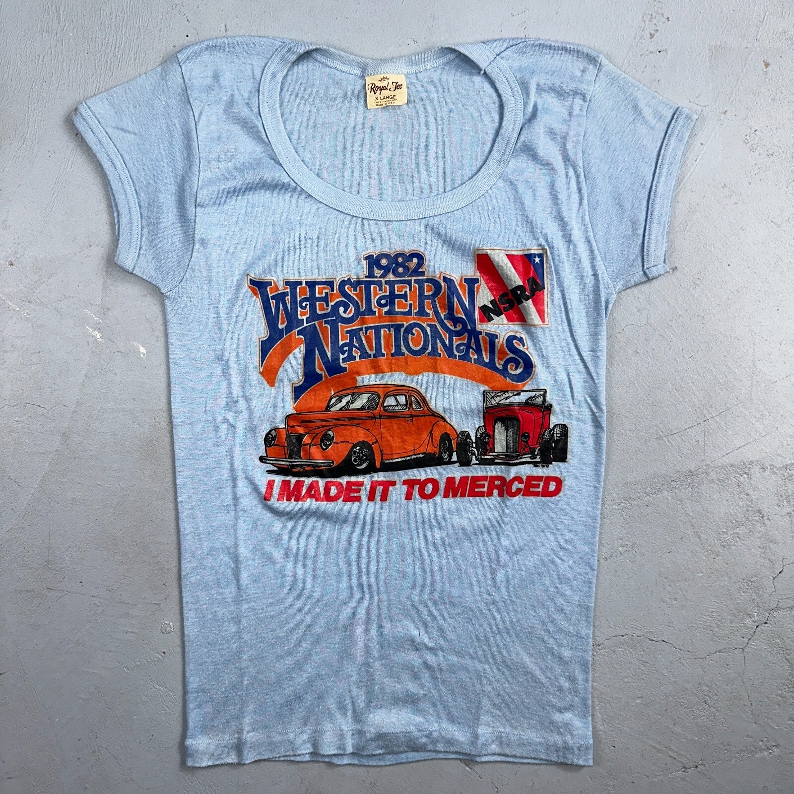 Western Nationals Hot Rods Oregon VTG T Shirt Hot Rods Racing XL NSRA Art 80s