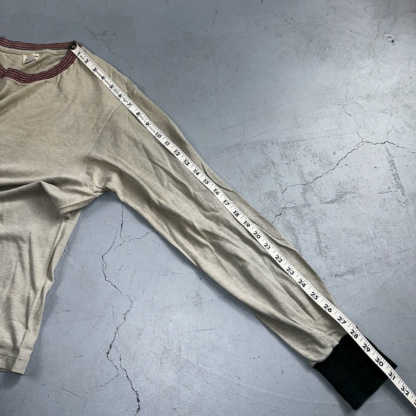 Penneys Vintage 60s Green Long Sleeve T Shirt Top Size Large Rockabilly 1960s