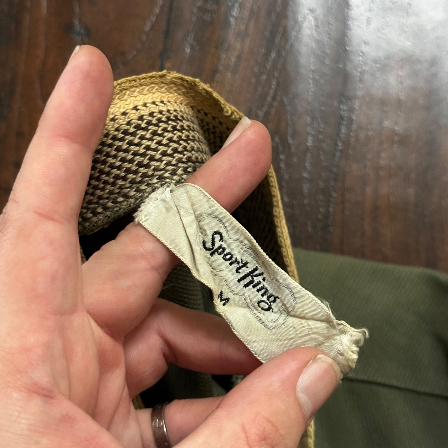 Vintage 60s Sport King Canvas M Montgomery Ward Green Rockabilly Grandpa 1960s