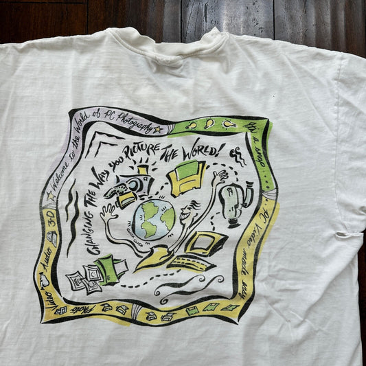 Computer PC Windows MGI Software Tech Vintage T Shirt 90s Y2K Paint Art Hanes