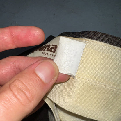 VTG Mens 2 PC Suit 40 Jacket Coat Pants Brown Levis Panatela Polyester 80s