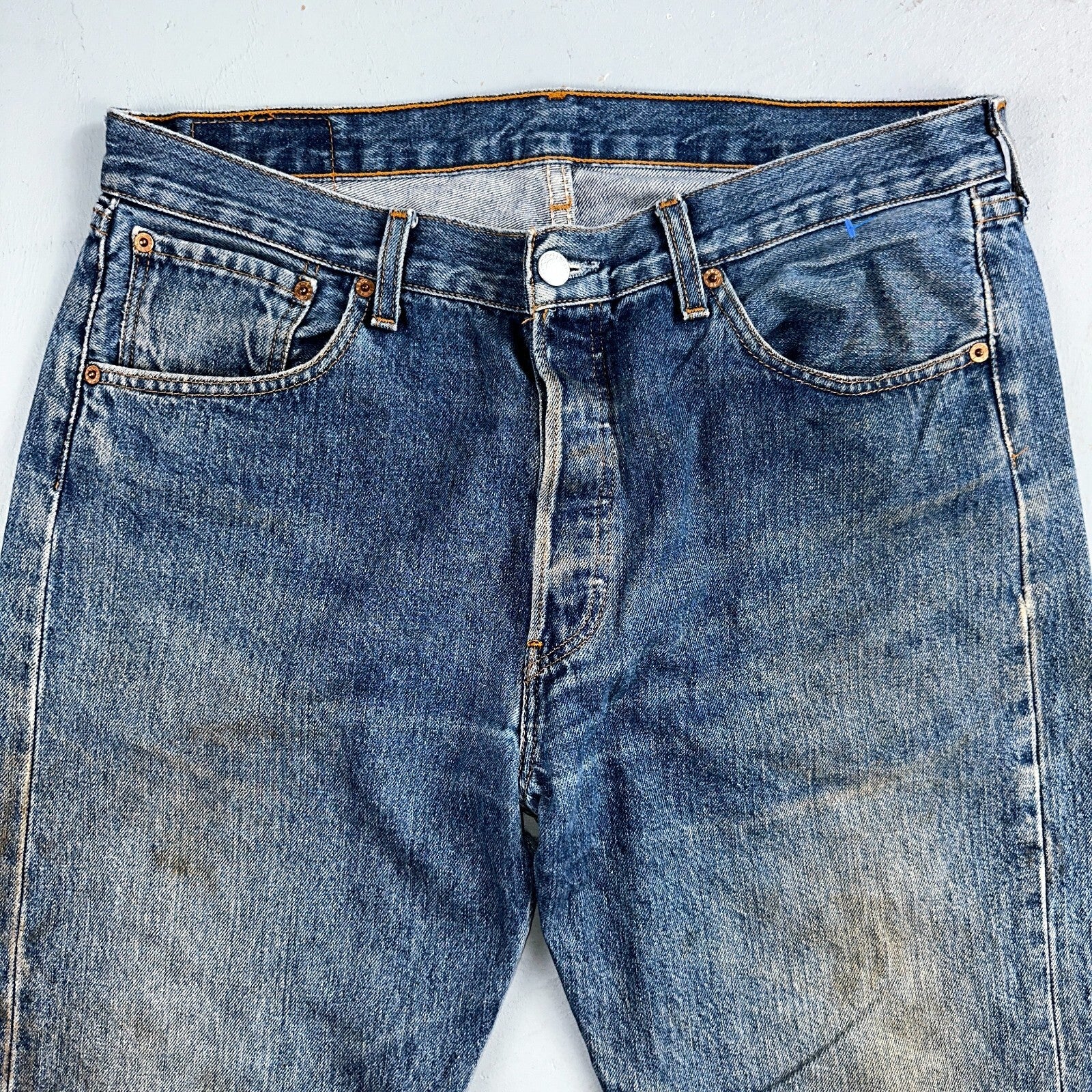 Levis 501 Vintage Y2K XX Straight Leg Jeans Blue Med Wash 34x34 Act 34x33