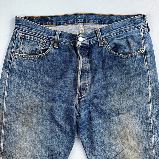 Levis 501 Vintage Y2K XX Straight Leg Jeans Blue Med Wash 34x34 Act 34x33