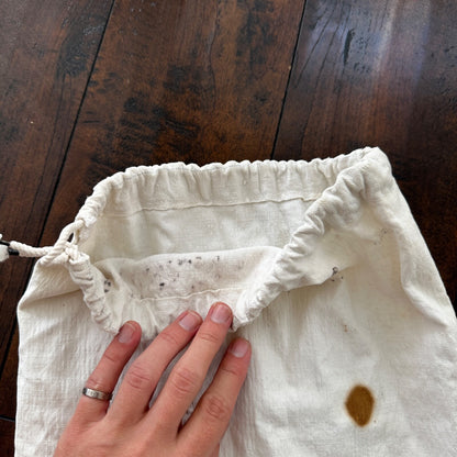 VTG WWII Canvas Garment Laundry Bag White Military Denim 1940s 40s 50s Stencil