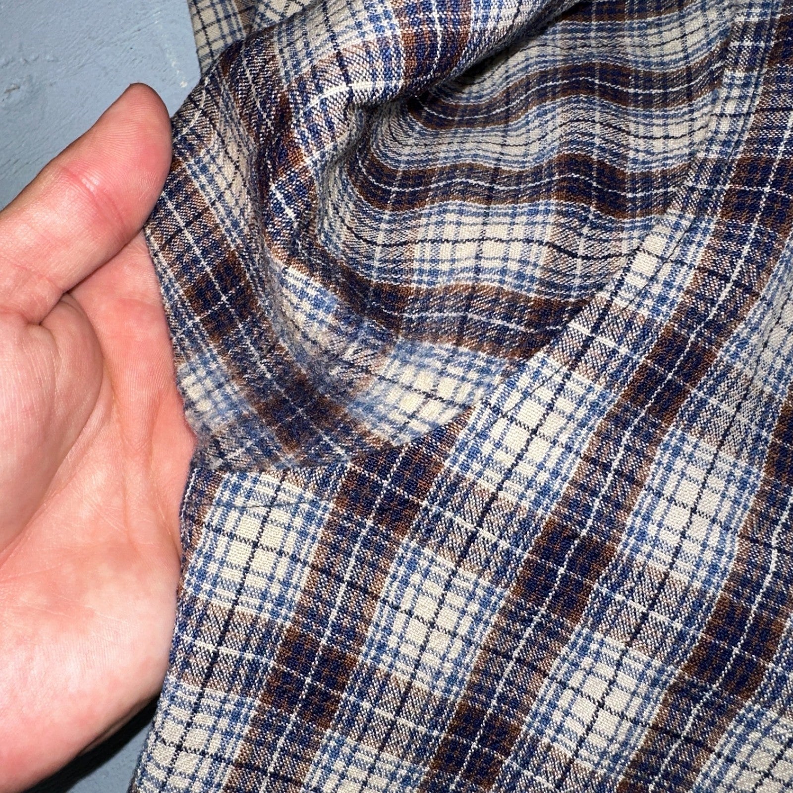 Vintage Pendleton Shirt Mens M Wool Plaid Flannel USA Button 1970s 70s Brown