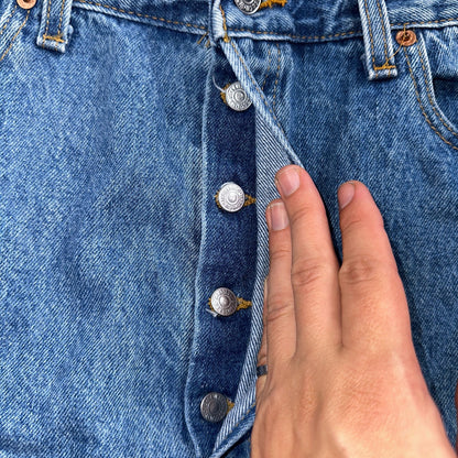 Levis 501 Vintage 90s USA XX Straight Leg Jeans Blue Med Wash 38x30 Act 36x29