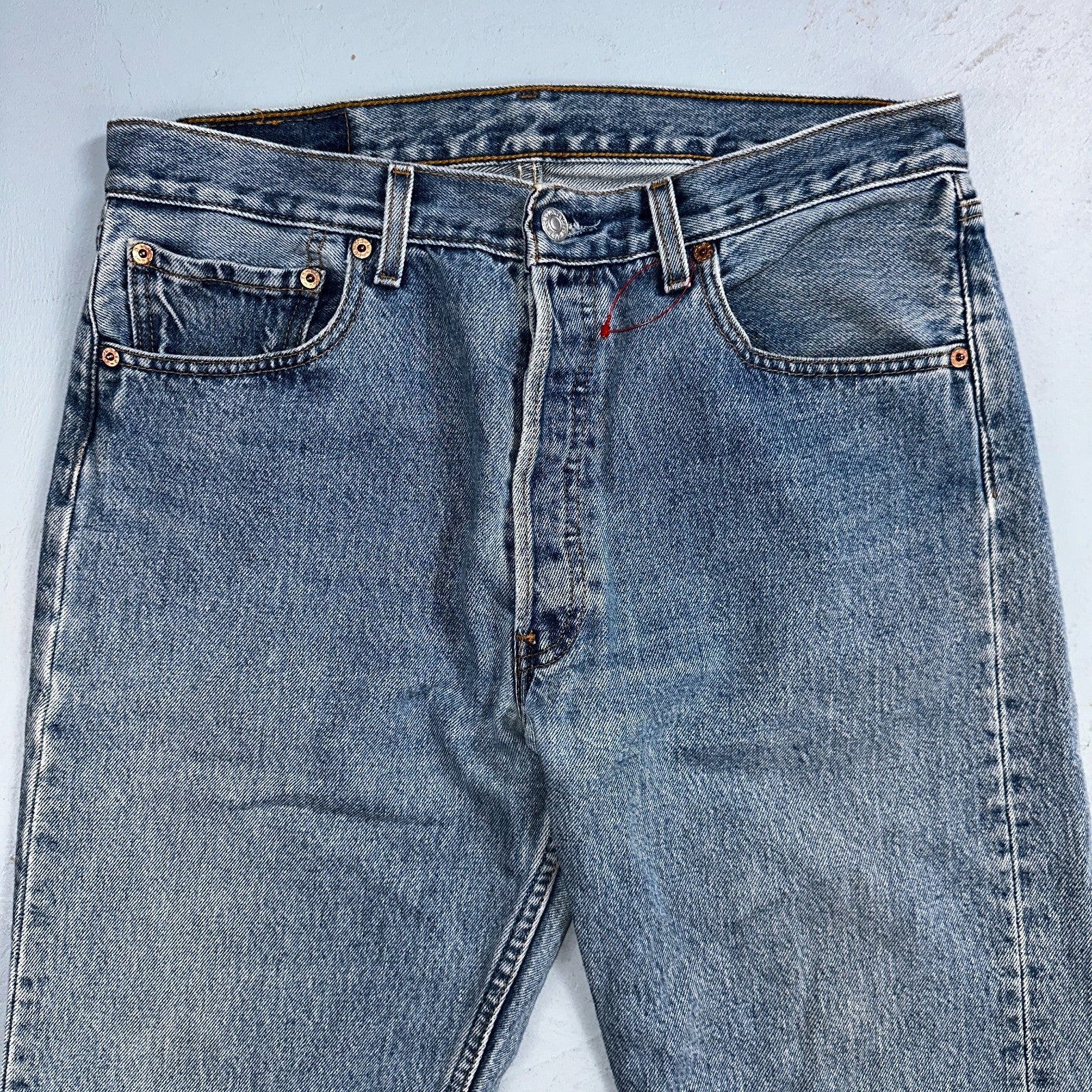 Levis 501 Vintage Y2K 90s XX Straight Leg Jeans Blue Light Wash 33x30 Act 32x29