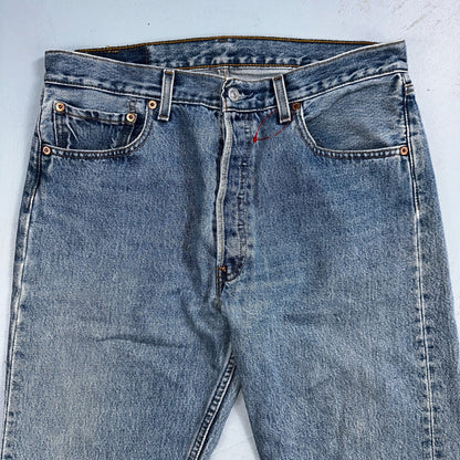 Levis 501 Vintage Y2K 90s XX Straight Leg Jeans Blue Light Wash 33x30 Act 32x29