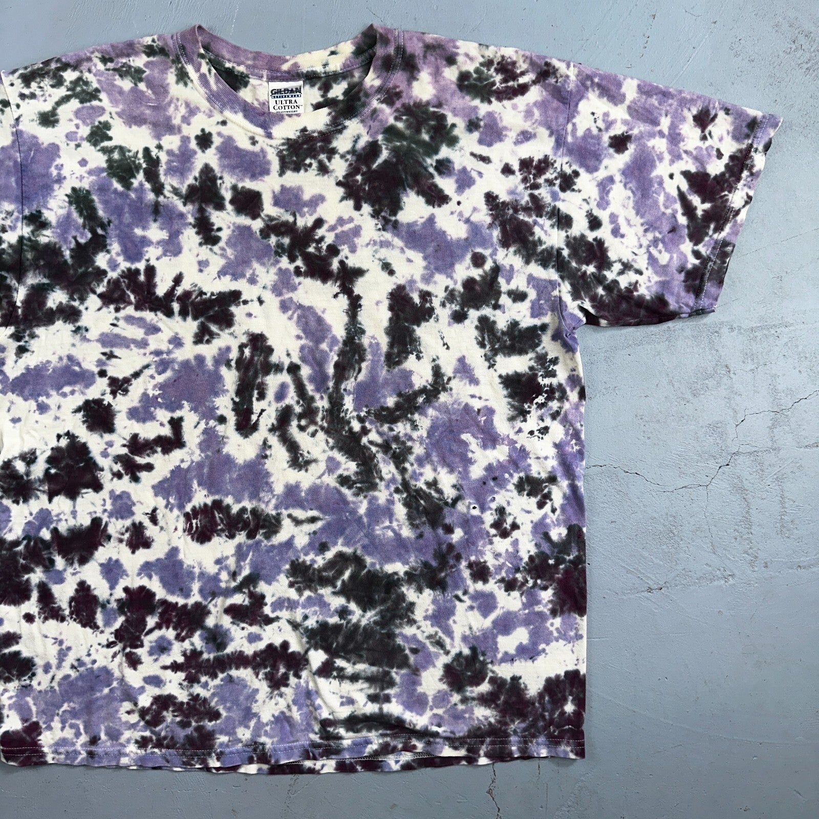 Tye Dye Hippie Purple Black VTG T Shirt Y2K Grateful Dead Wild Pattern Cool Best