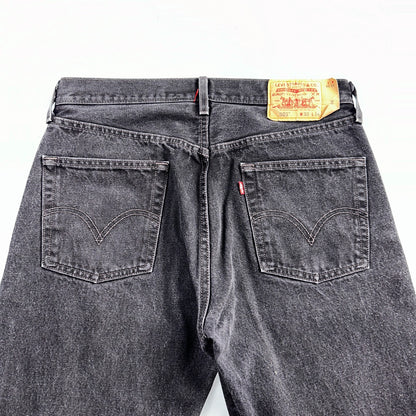 Levis 501 Vintage Y2K 90s XX Straight Leg Jeans Black Faded Wash 33x34 Act 32x33