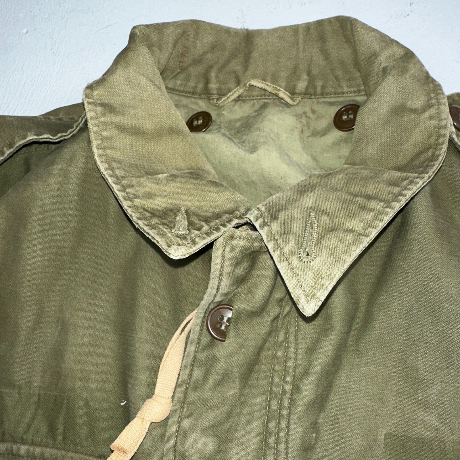 Vintage Military Jacket Green Button Up Vietnam Era 60s 70s M65 M1951 Parka