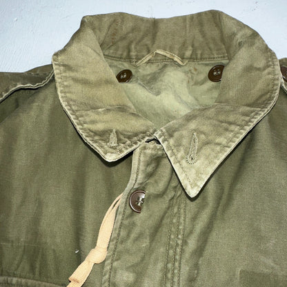 Vintage Military Jacket Green Button Up Vietnam Era 60s 70s M65 M1951 Parka