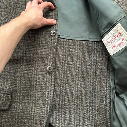 VTG Harris Tweed Sport Coat Mens 42 Scottish Wool Blazer Button Cricketer 70s