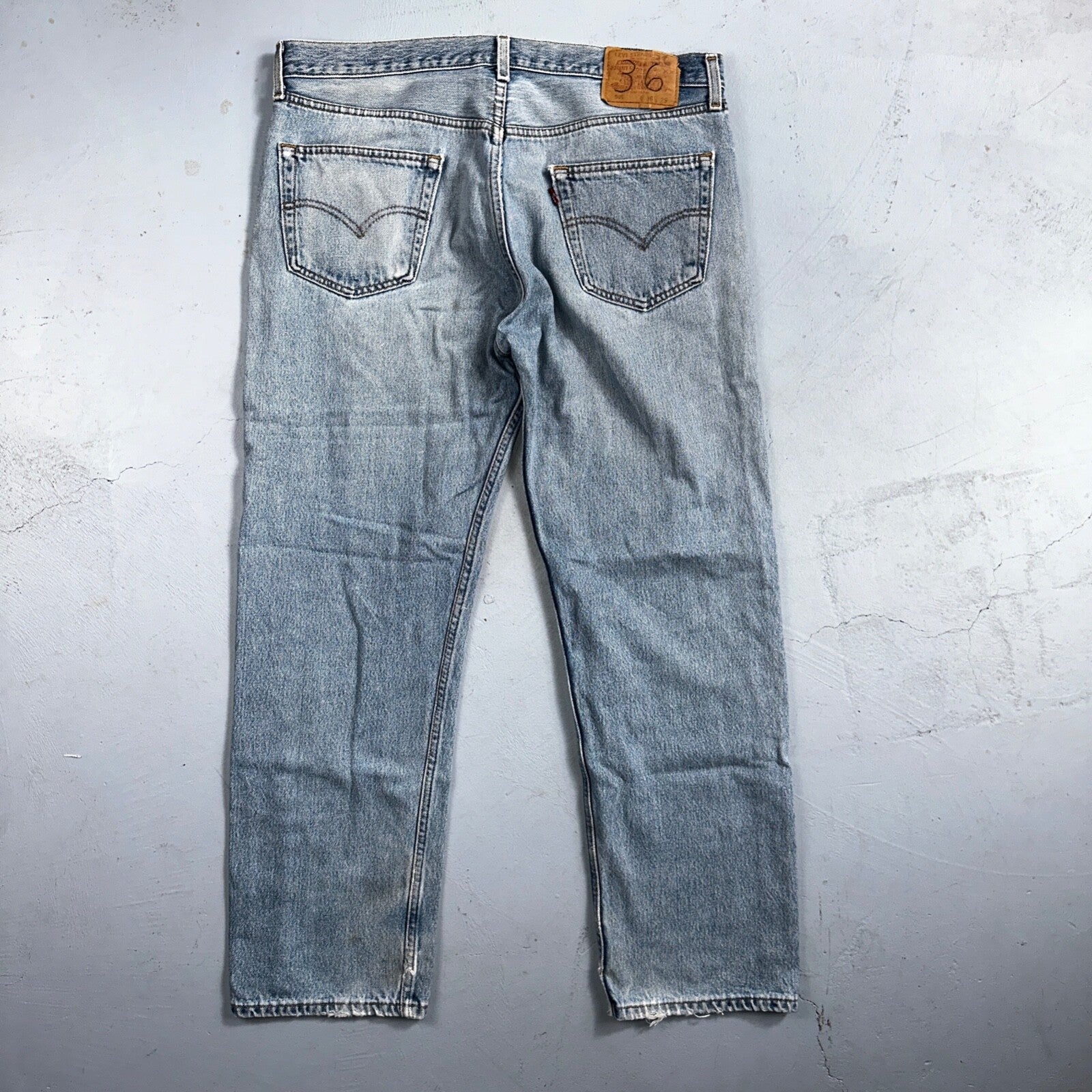 Levis 501 Vintage 90s XX Straight Leg Mexico Jeans 36x29 Light Wash Act 35x28