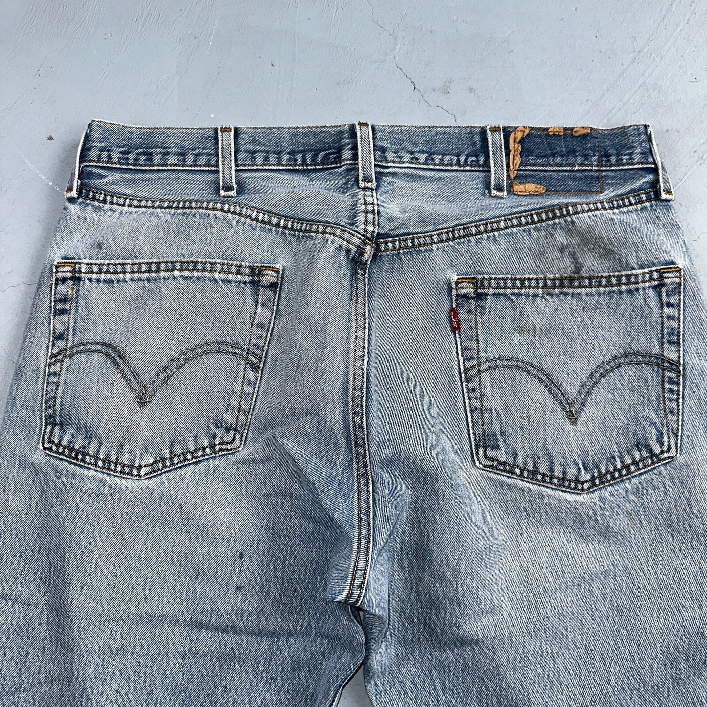 Levis 501 Vintage Y2K XX Straight Leg Jeans 90s Blue Light Wash 38x30 Act 35x26