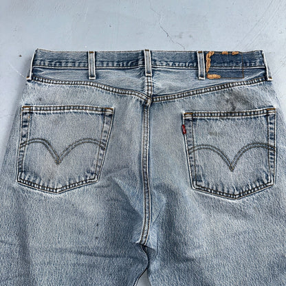 Levis 501 Vintage Y2K XX Straight Leg Jeans 90s Blue Light Wash 38x30 Act 35x26