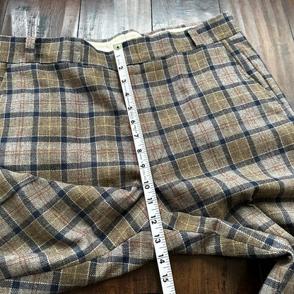 1960s 1970s Brown Sport Jacket VTG Mens Suit 44 36x28 Rockabilly Checkerboard