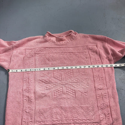 Basic Editions Women's Sweater Pink Jacket 100% Cotton Casual Christmas Winter