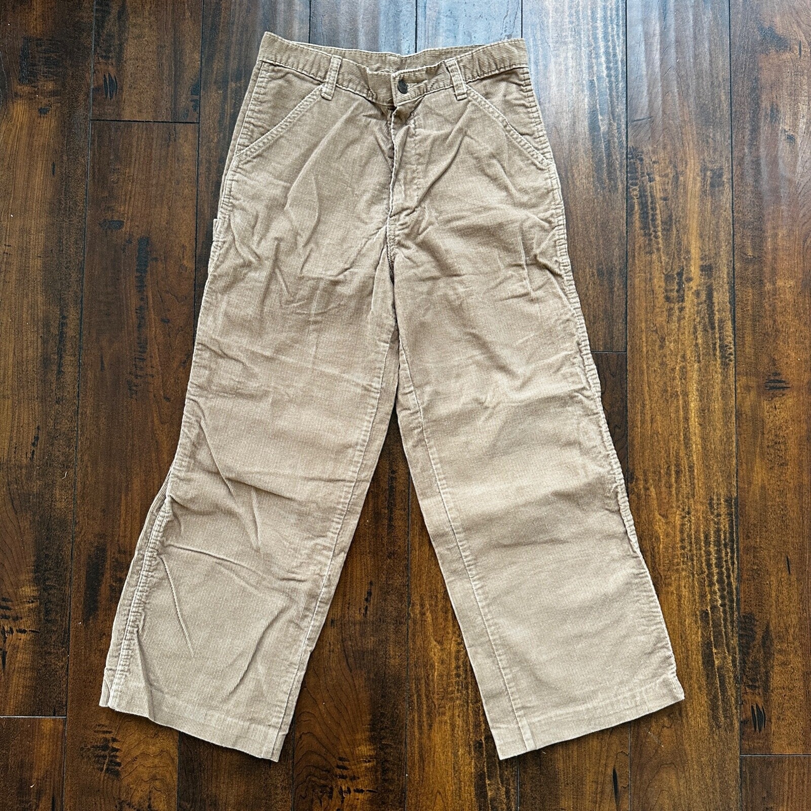 VTG 60s A SMILE USA Brown Corduroy Pants 32 70s 28x25 Capri Cut Cowboy RARE