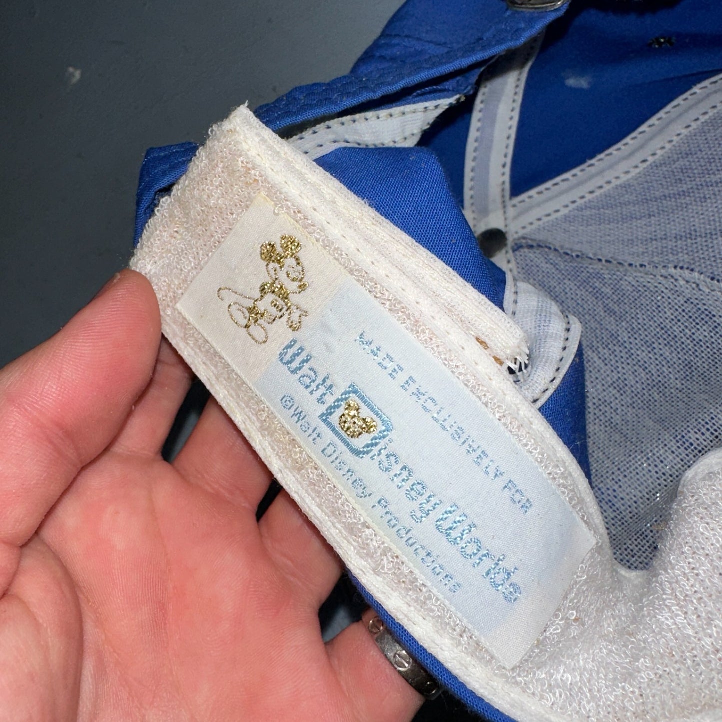 Disney Mickey Mouse Golf Vintage Blue Adjustable Hat Cap Made In The USA 80s