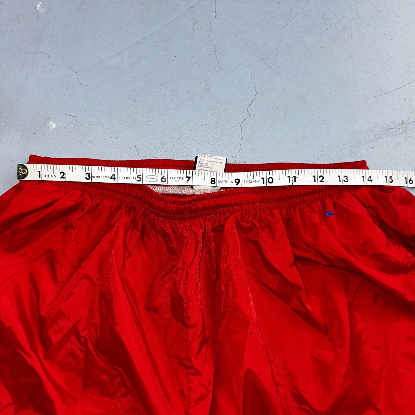 Nike Vintage Red Nylon Shorts Swoosh XL 90s Black Tag 6” Inseam Running Swim