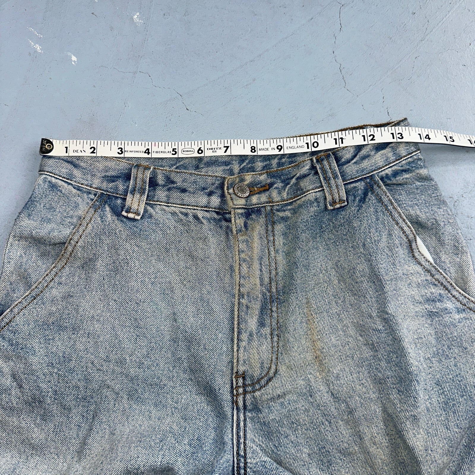 J Galt Jeans Womens Wide Leg Blue Cargo Denim Cotton Light Wash 27x30 Small