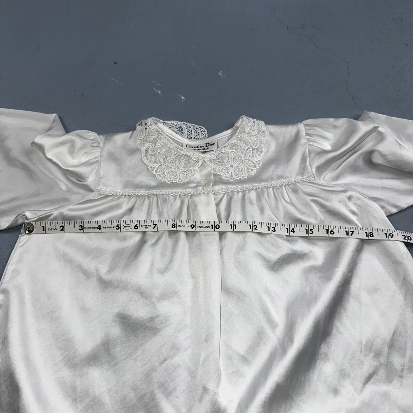 Vintage Christian Dior Jeune Fille Ivory Lace Nightgown Lingerie Dress Slip