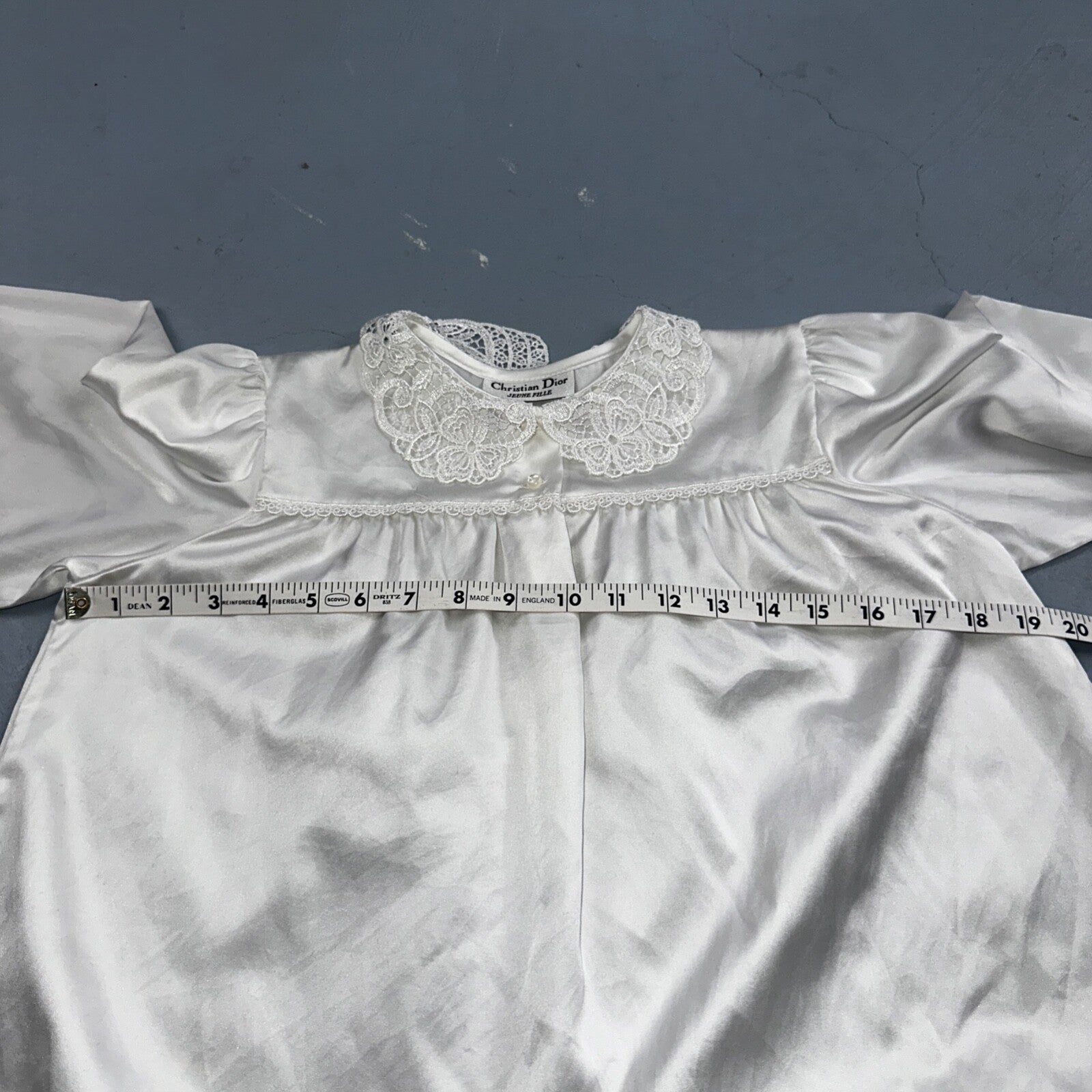 Vintage Christian Dior Jeune Fille Ivory Lace Nightgown Lingerie Dress Slip