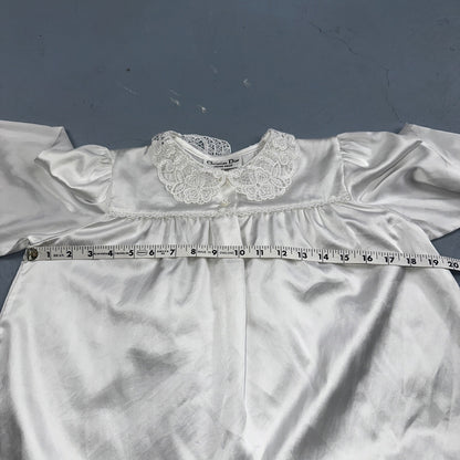 Vintage Christian Dior Jeune Fille Ivory Lace Nightgown Lingerie Dress Slip