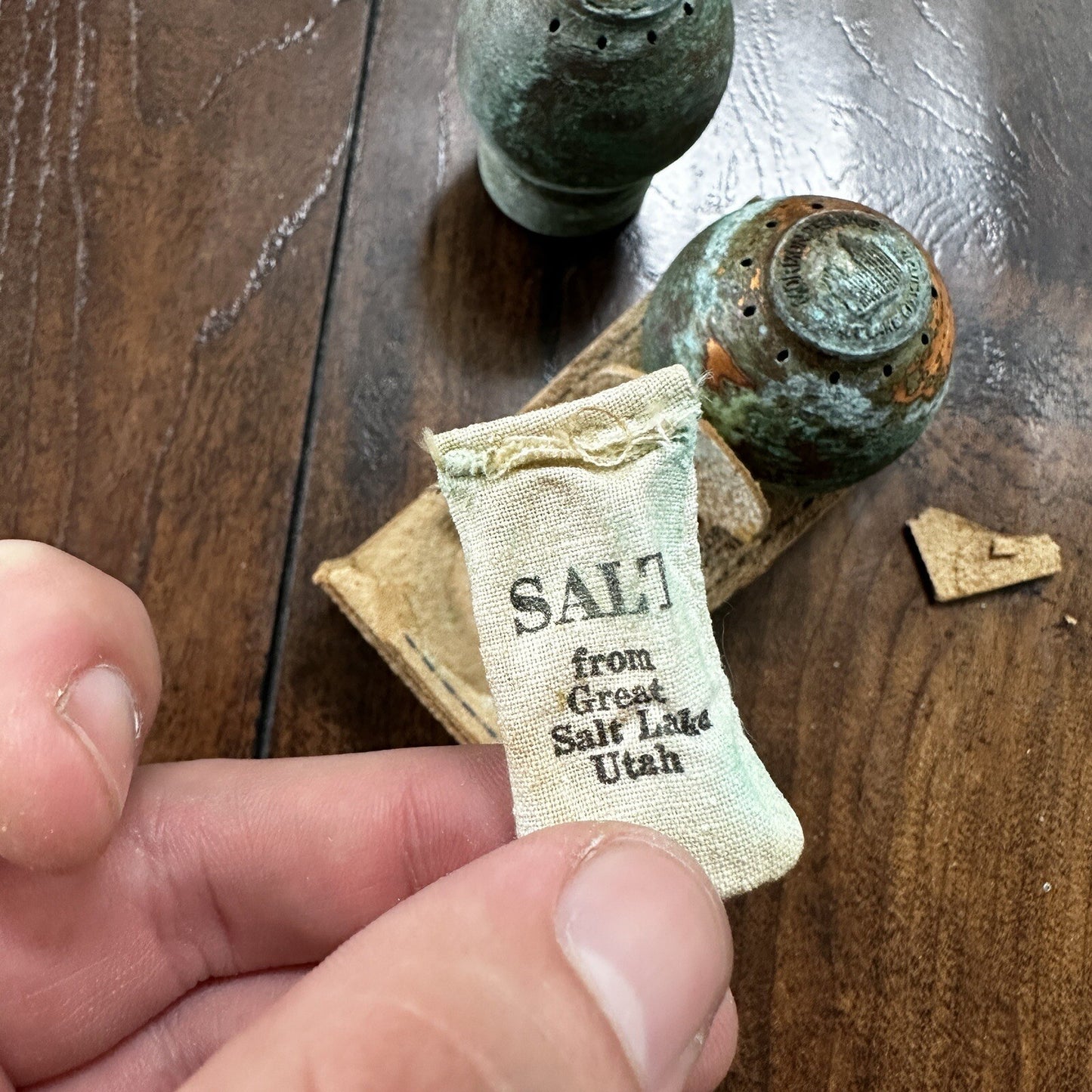 VTG Solid Copper Salt And Pepper Shaker Set Salt Lake City Utah Coins RARE