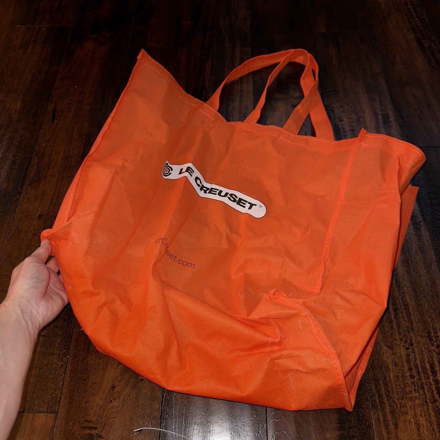 LE Creuset Large EcoFriendly Reusable Shopping Gift Bag Tote 20 x 16 x 10 Orange