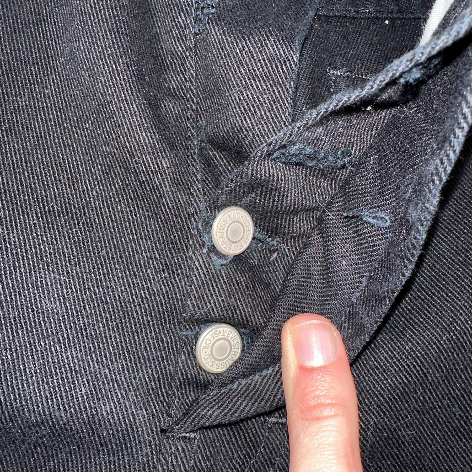 Levis 501 Vintage 90s USA XX Straight Leg Jeans Missing Buttons 31x32 Black