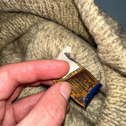 Vintage PENDELTON 100% Virgin Wool Oatmeal Beige Knit Hat Beanie USA Unisex